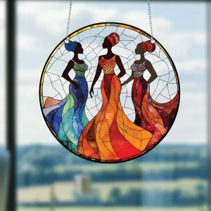African Women Window Hanging - Cultural Home Decor, Gift for Women