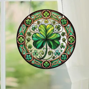 Shamrock Clover Acrylic Window Hanging - Irish Wall Decor, St. Patrick's Day Gift